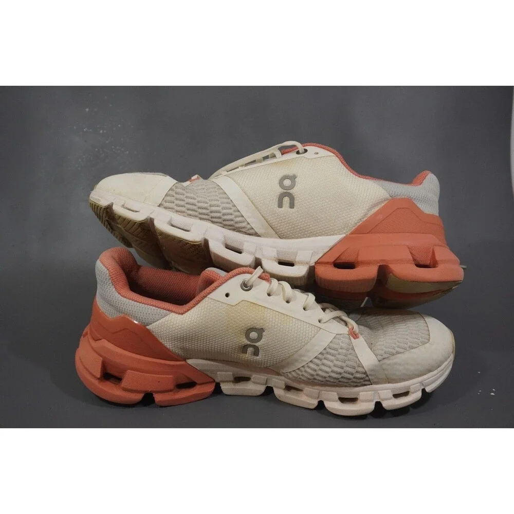 On Running Shoes Trainers Cloudflyer White Coral Swiss Gym Womens Size 9.5